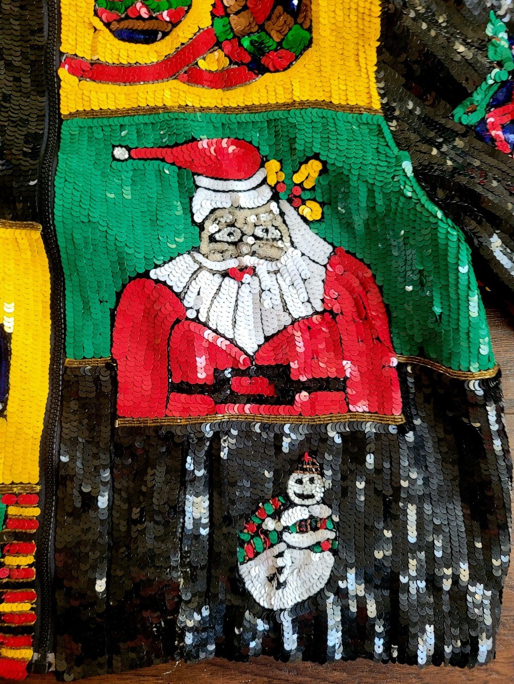 Vintage Just Fabulous Christmas Sequin Jacket Santa Nutcracker Size L - Picture 6 of 13